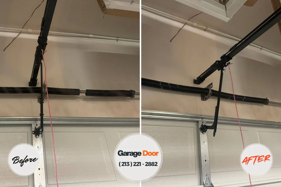Before and after: garage door repair Ludowici, GA